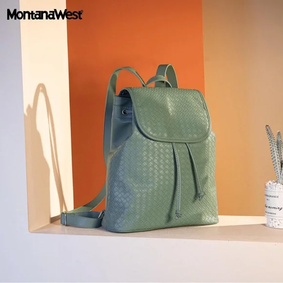 Montana West Backpack Purse Woven Pattern Daypack Casual Bag for Women - Picture 8 of 8